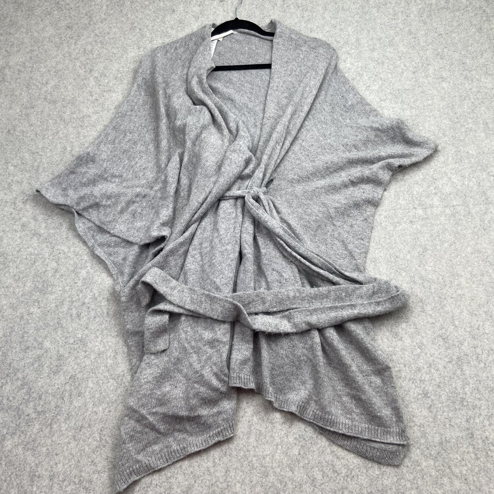 Saturday/Sunday Sweater Womens One Size Gray Knit Belted Wrap Sleeveless Open